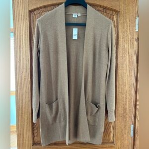 GAP Women's Beige Long Open Front Cardigan NEW